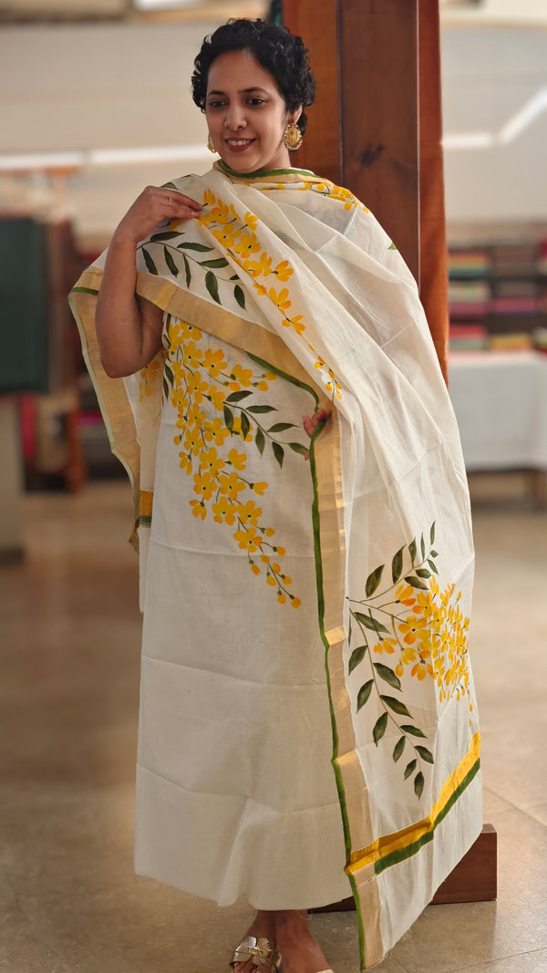 Hand painted kerala salwar suit