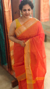 Orange cotton silk saree