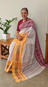 Cotton checked handloom saree with Pochampally borders