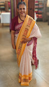 Cotton checked handloom saree with Pochampally borders