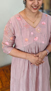Lilac mul chanderi dress