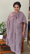 Dusty mauve mul chanderi suit - 8191
