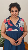 Aegean blue floral printed top