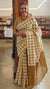 Cream and golden satin party wear saree