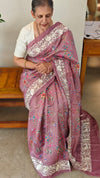 Mauve semi tussar silk saree