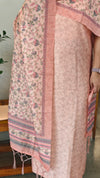 Blush pink semi tussar silk suit
