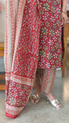 Brick red cotton kurti set