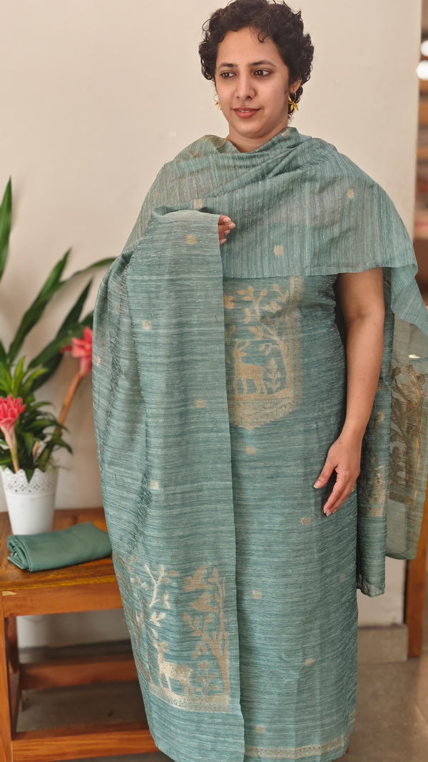 Teal shade banarasi suit - FE308
