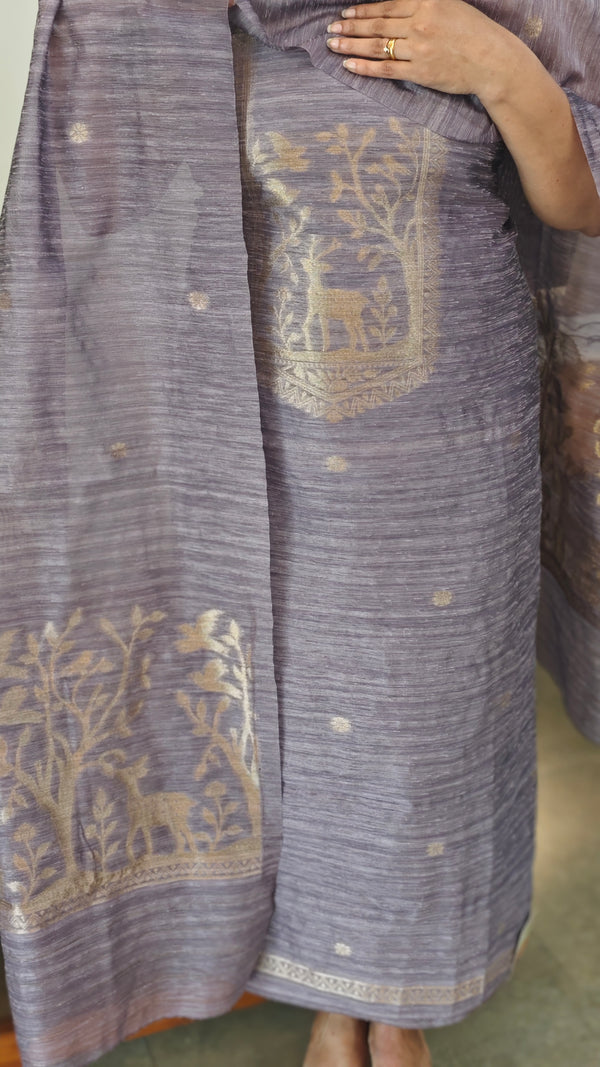 Lavender shade banarasi suit - FE308