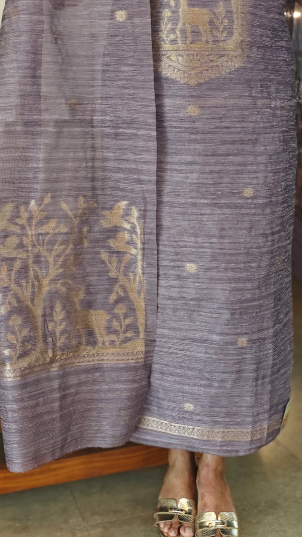 Lavender shade banarasi suit - FE308