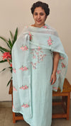Aqua blue net kota suit - 11NC
