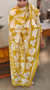 Mustard printed cotton kurti set