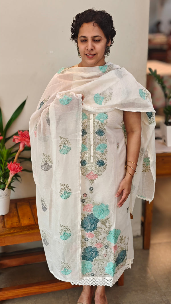 Off White and blue mal chanderisuit - R281