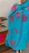 Blue and red net kota suit