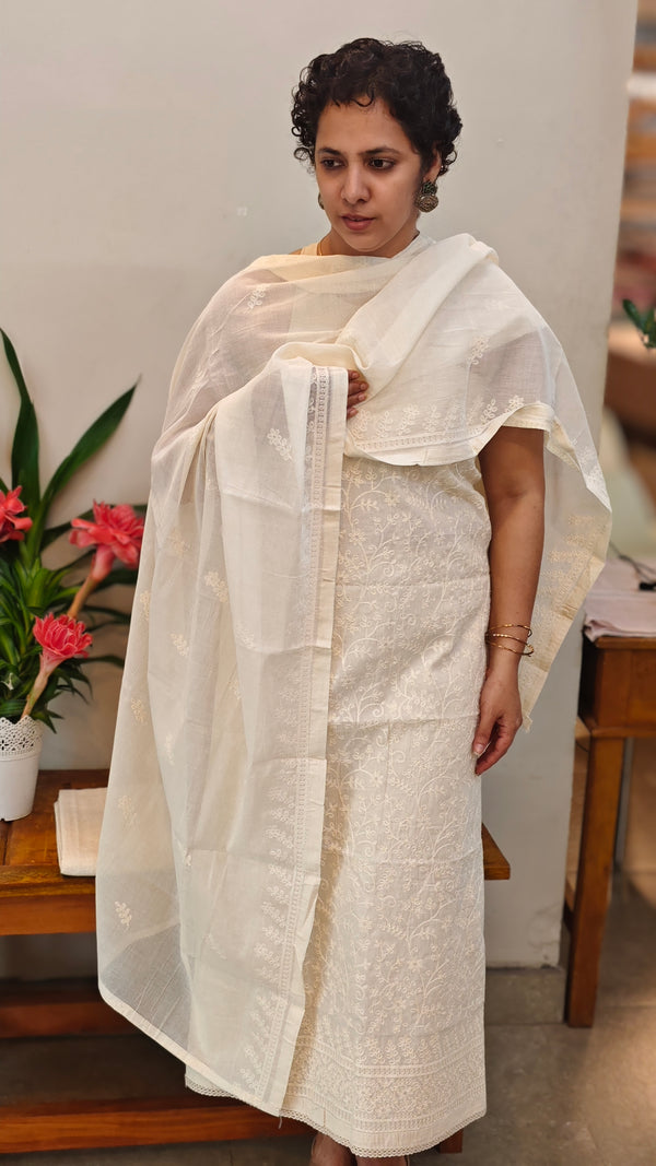 Off white cotton salwar suit