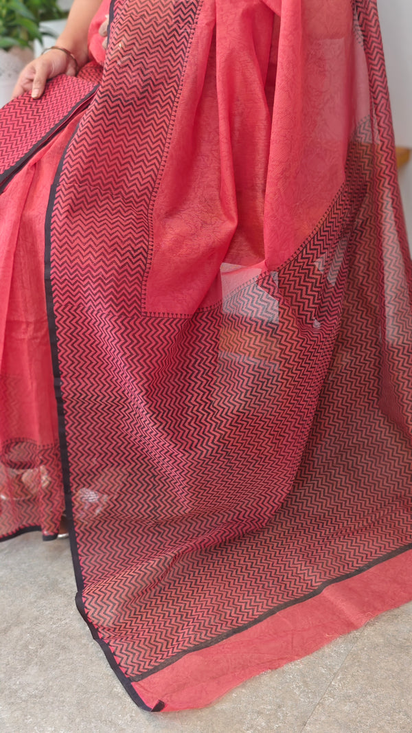 Red net kota saree