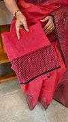 Red net kota saree