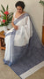 White and blue tepchi kota saree
