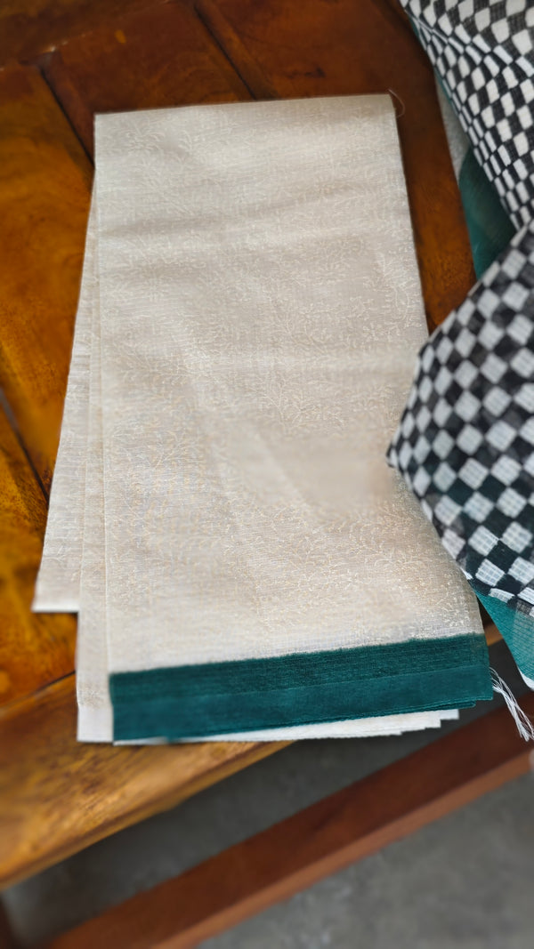 Off white net kota saree
