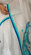 White organdy saree