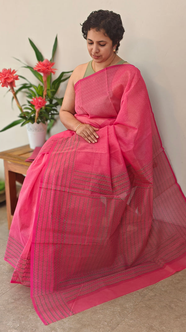 Dark pink net kotasaree