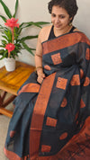 Black semi silk saree