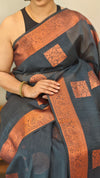 Black semi silk saree