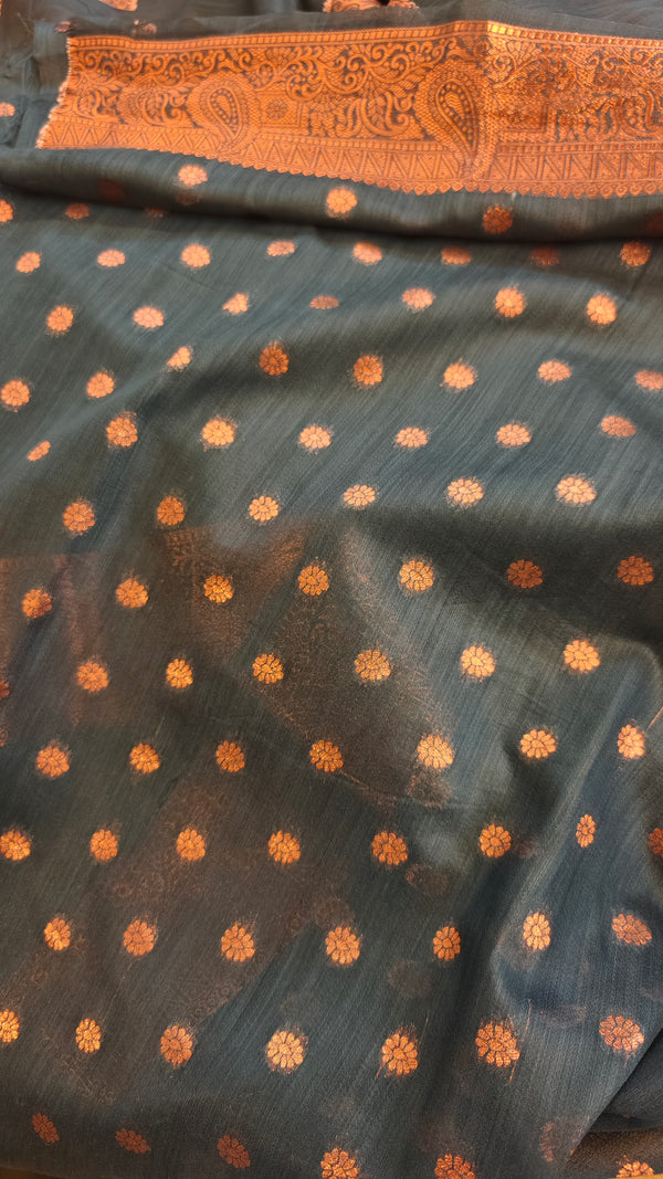 Black semi silk saree