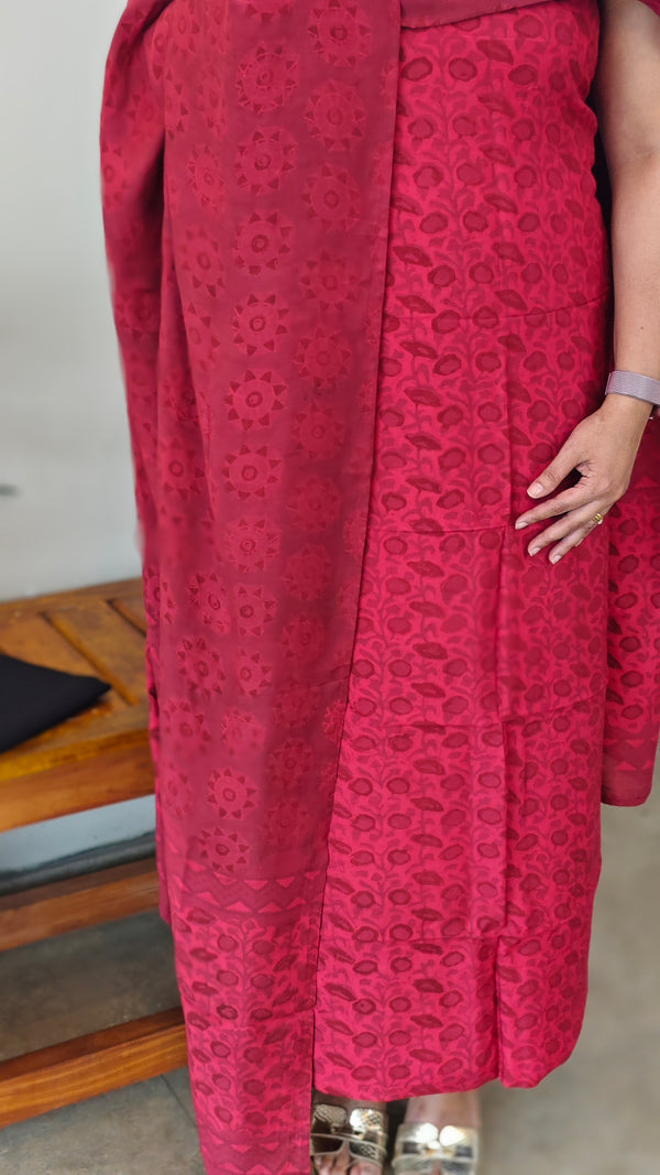 394D - Dark pink modal cotton suit