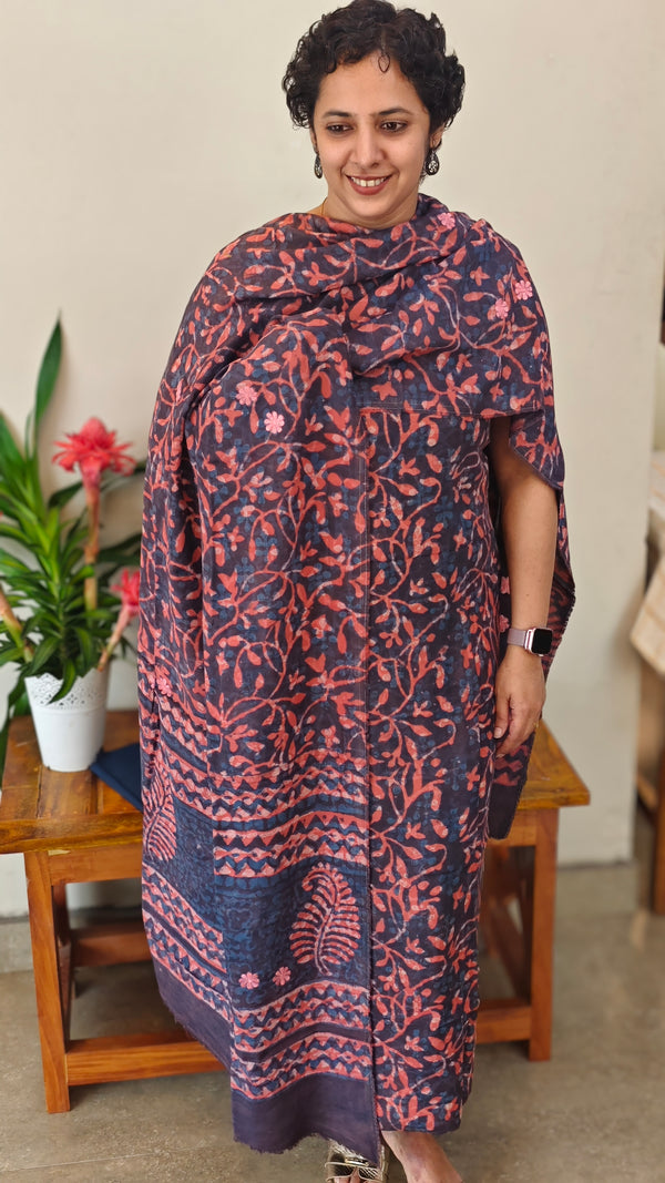 394D - Blue and peach modal cotton suit