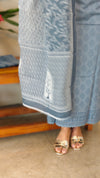 Bluish grey cotton salwar suit