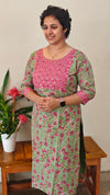 Green and pink cotton top