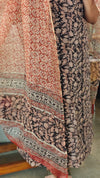 Black and brick red kota doria salwar suit - GD331