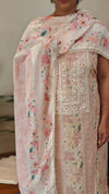 Light beige and nude peach cotton Hakoba suit - 6D99
