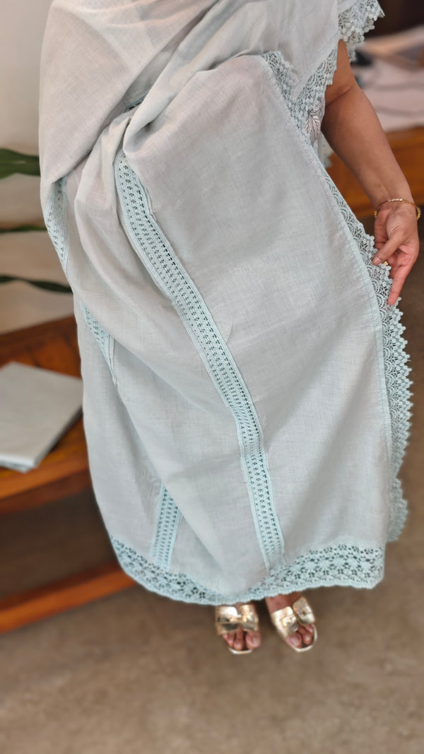 Powder blue cotton suit