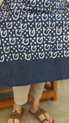 Indigo cotton hakoba top