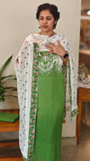 Green ombre net kota suit