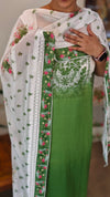 Green ombre net kota suit