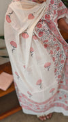 Applique and block print suit - Pink- 5RCV