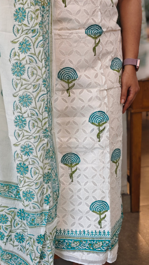 Applique and block print suit - 5RCV