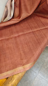 Beige semi tussar silk saree