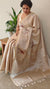 Beige semi tussar silk saree