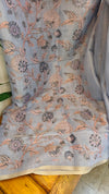 Lavender tissue linen saree