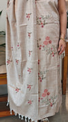 Beige semi tussar silk suit -A MTV6