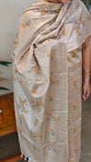 Beige semi tussar silk suit - MO MTV6