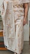 Beige semi tussar silk suit - MO MTV6
