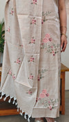 Beige semi tussar silk suit - G MTV6