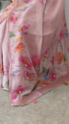 Nude pink tissue linen saree - W492