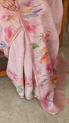 Nude pink tissue linen saree - W492