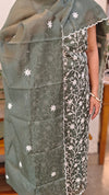 Forest Green embroidered net kota suit
